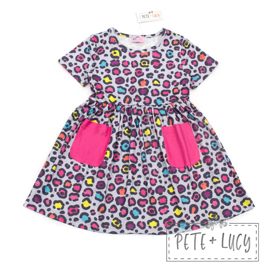 Neon Leopard Pocket Dress by Pete + Lucy