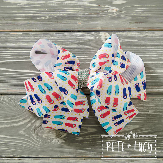 Flopping Into Summer Deluxe Bow by Pete + Lucy