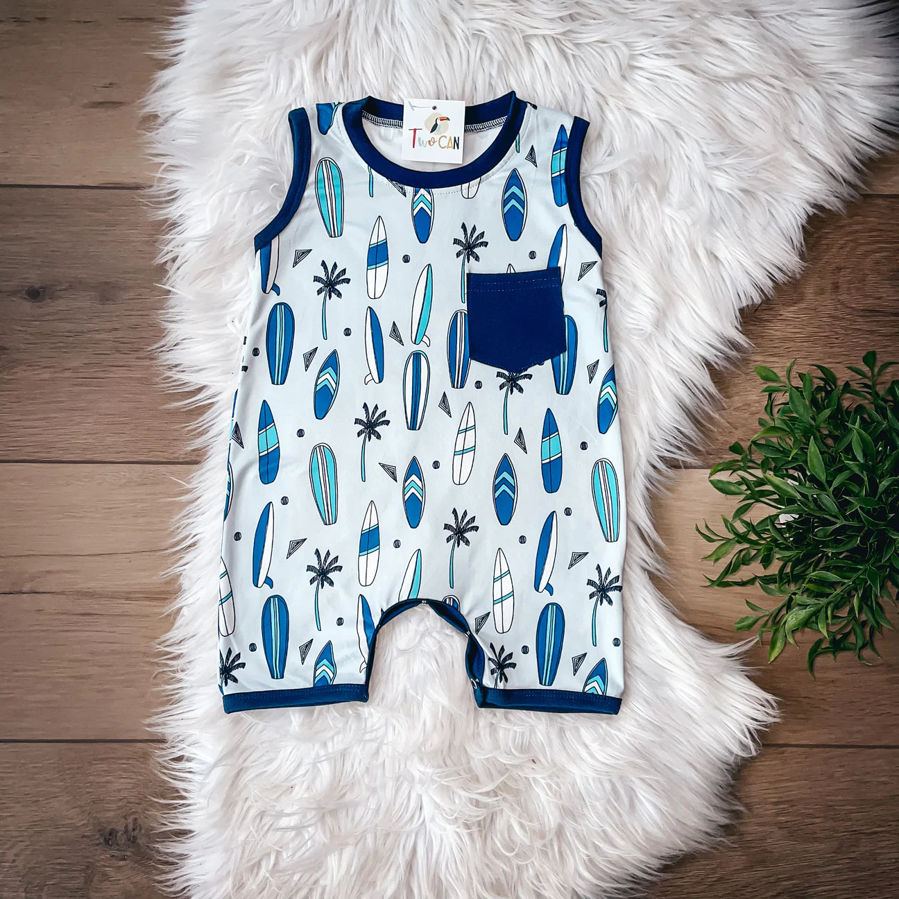 Pre-Order Surfing Infant Romper by TwoCan