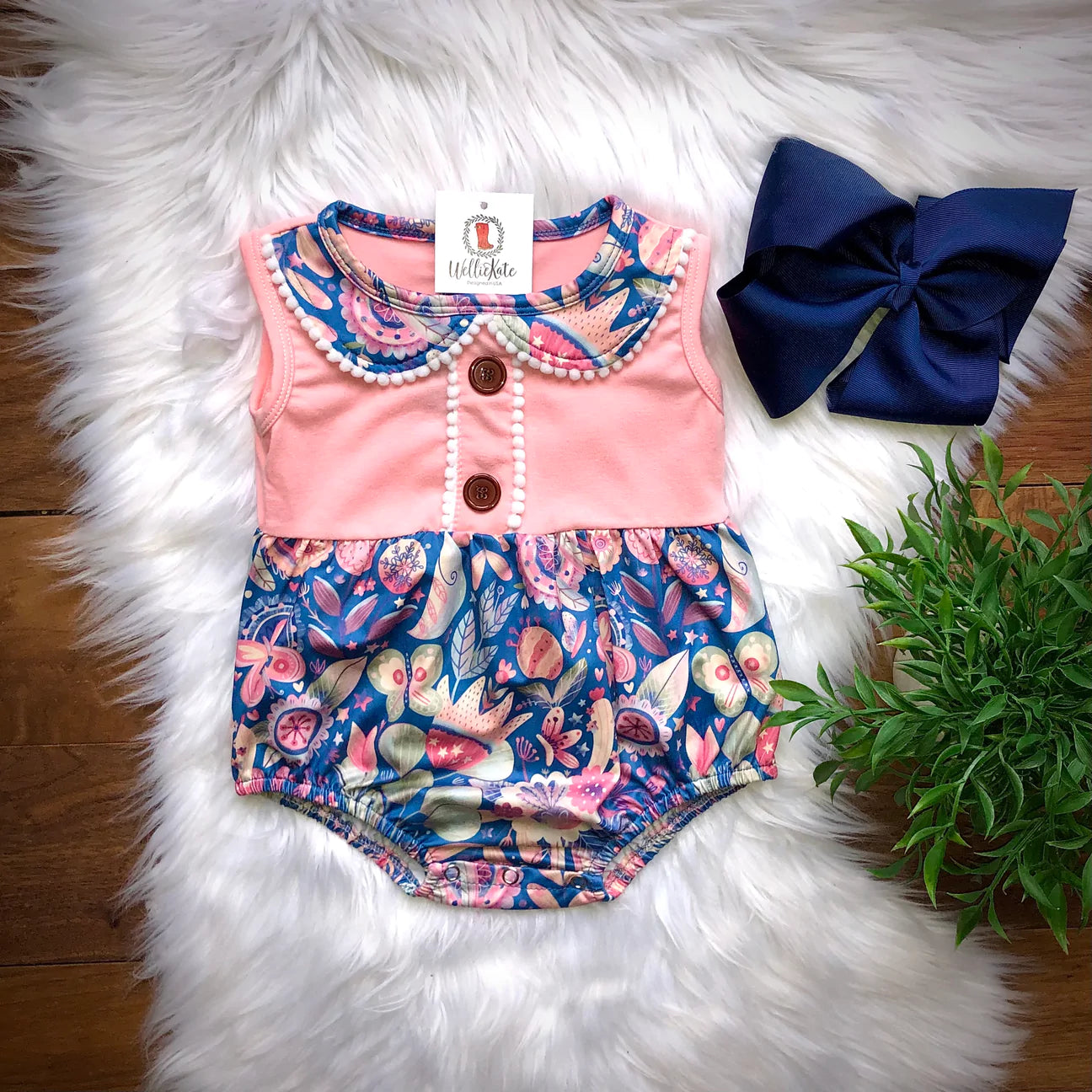 Butterfly & Blooms Romper by Wellie Kate