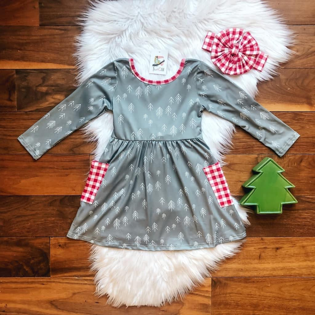 Pre-Order A Country Christmas Bow Back Dress by TwoCan