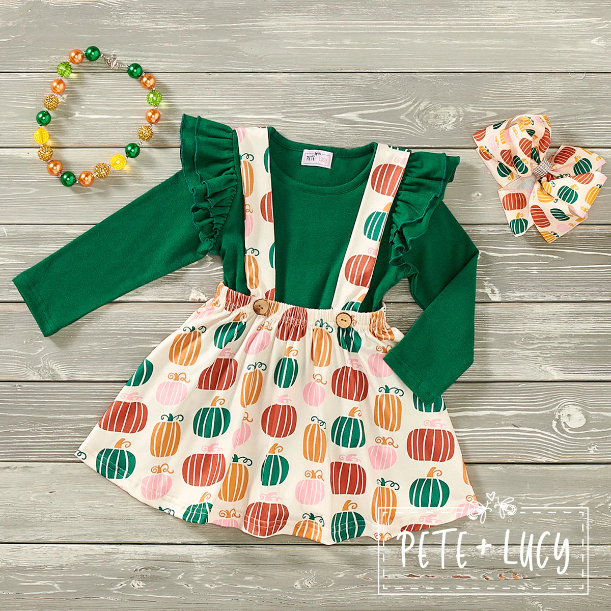 Pre-Order Smashin’ Pumpkin 2-Piece Skirt Set by Pete + Lucy