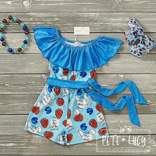 Pre-Order Old Ball Game Girls Jumpsuit by Pete + Lucy