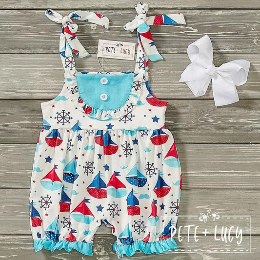 Pre-Order Come Sail With Me Infant Romper by Pete + Lucy