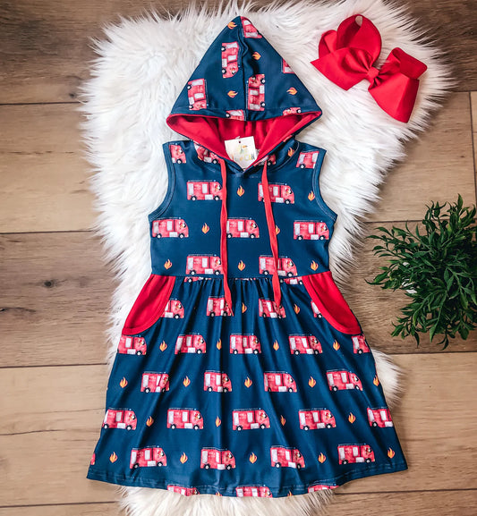 Sound The Alarm Hooded Dress by TwoCan