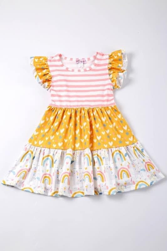 Unicorns & Rainbows Dress by Clover Cottage