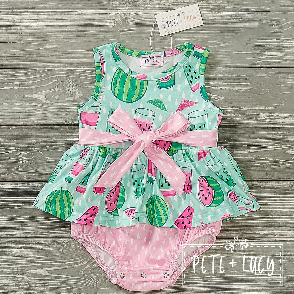 Pink Watermelon Romper by Pete + Lucy