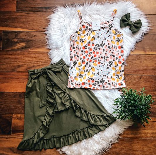 Summer Fruit Open Skirt Set