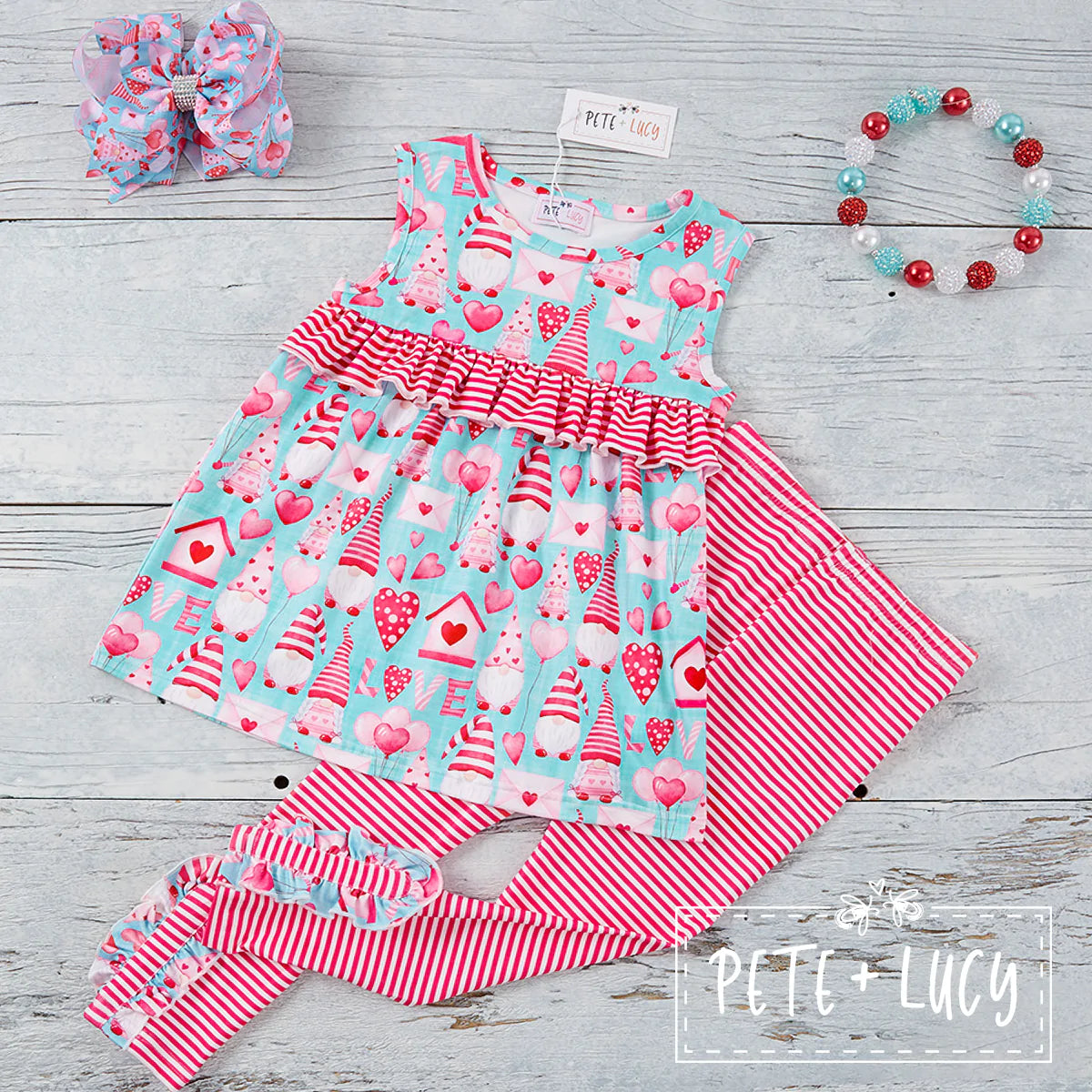 Loving Gnomes 2-Piece Pants Set (Short Sleeve) by Pete + Lucy