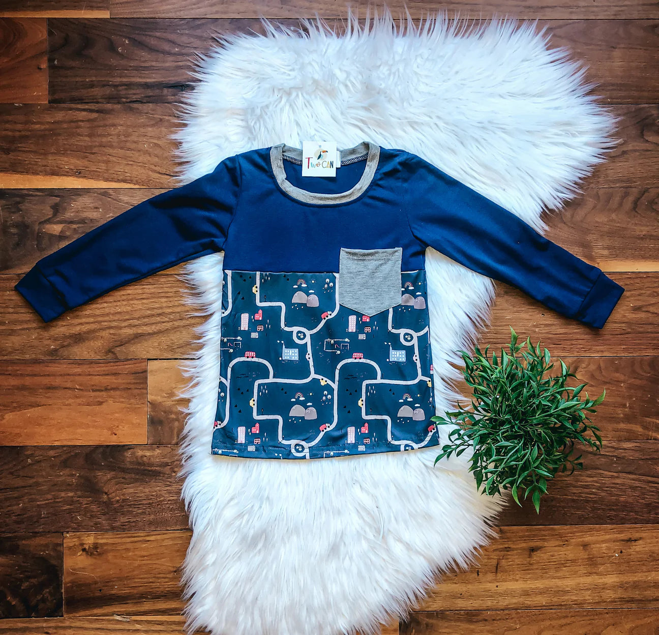 Pre-Order Traffic Town Long Sleeve Pocket Tee by TwoCan