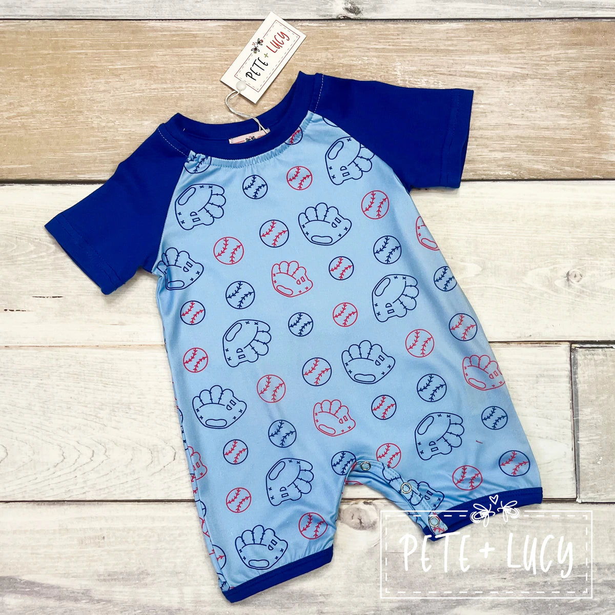Let’s Play Ball! Infant Romper by Pete & Lucy