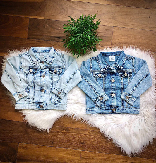 Light Acid Washed Denim Jacket by Wellington Design Co