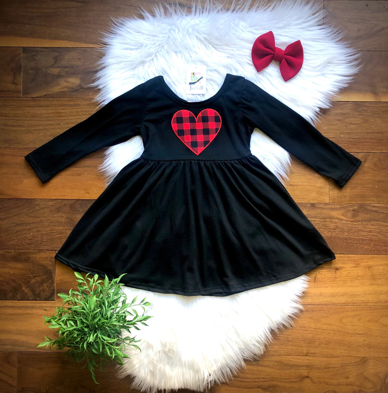 Buffalo Plaid Twirl Dress by TwoCan