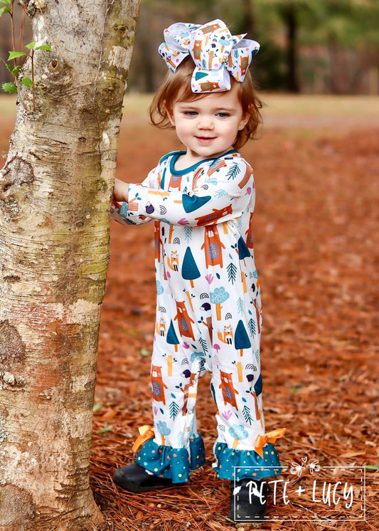 Trees & Dots Girls Infant Romper by Pete + Lucy