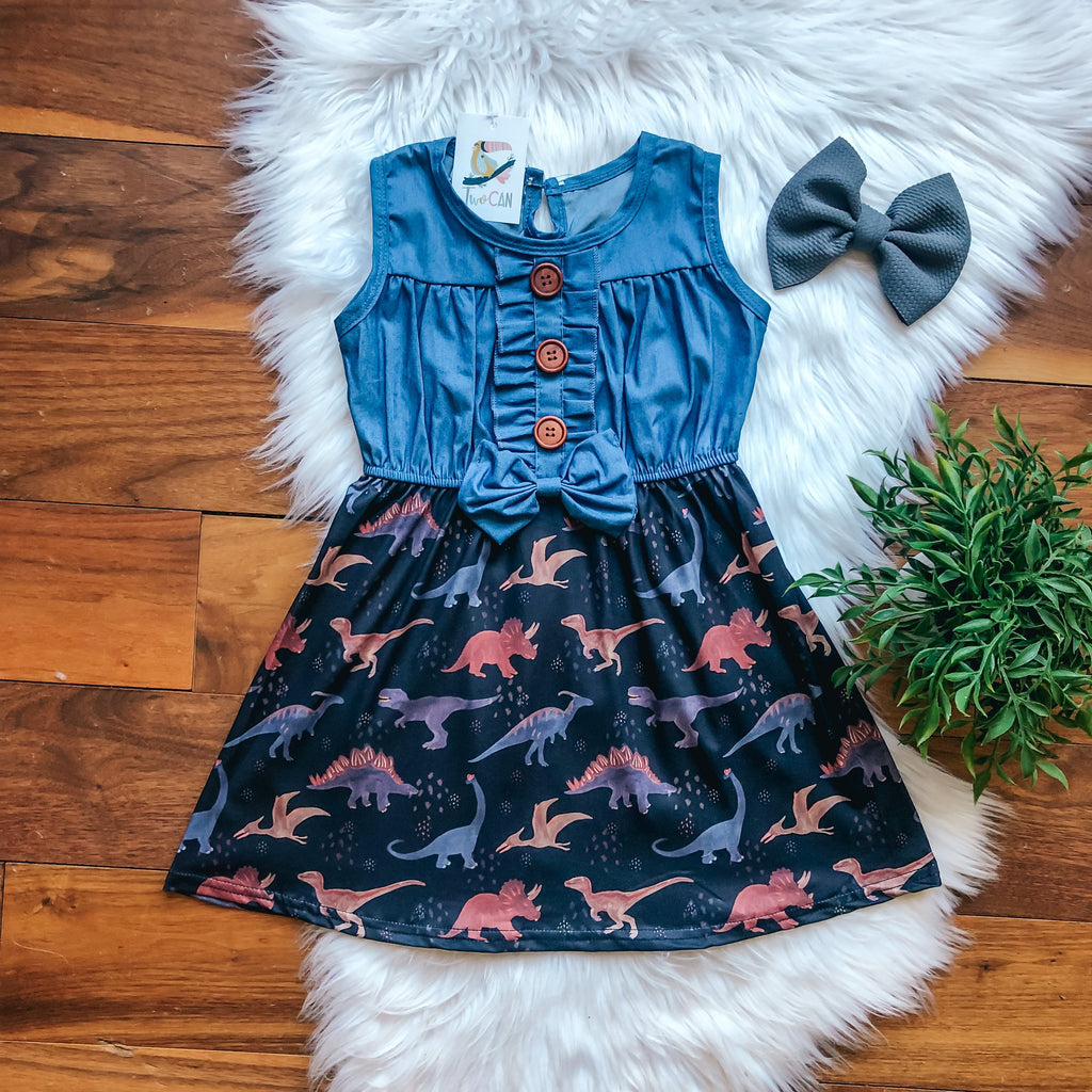 Denim Dino Dress by TwoCan