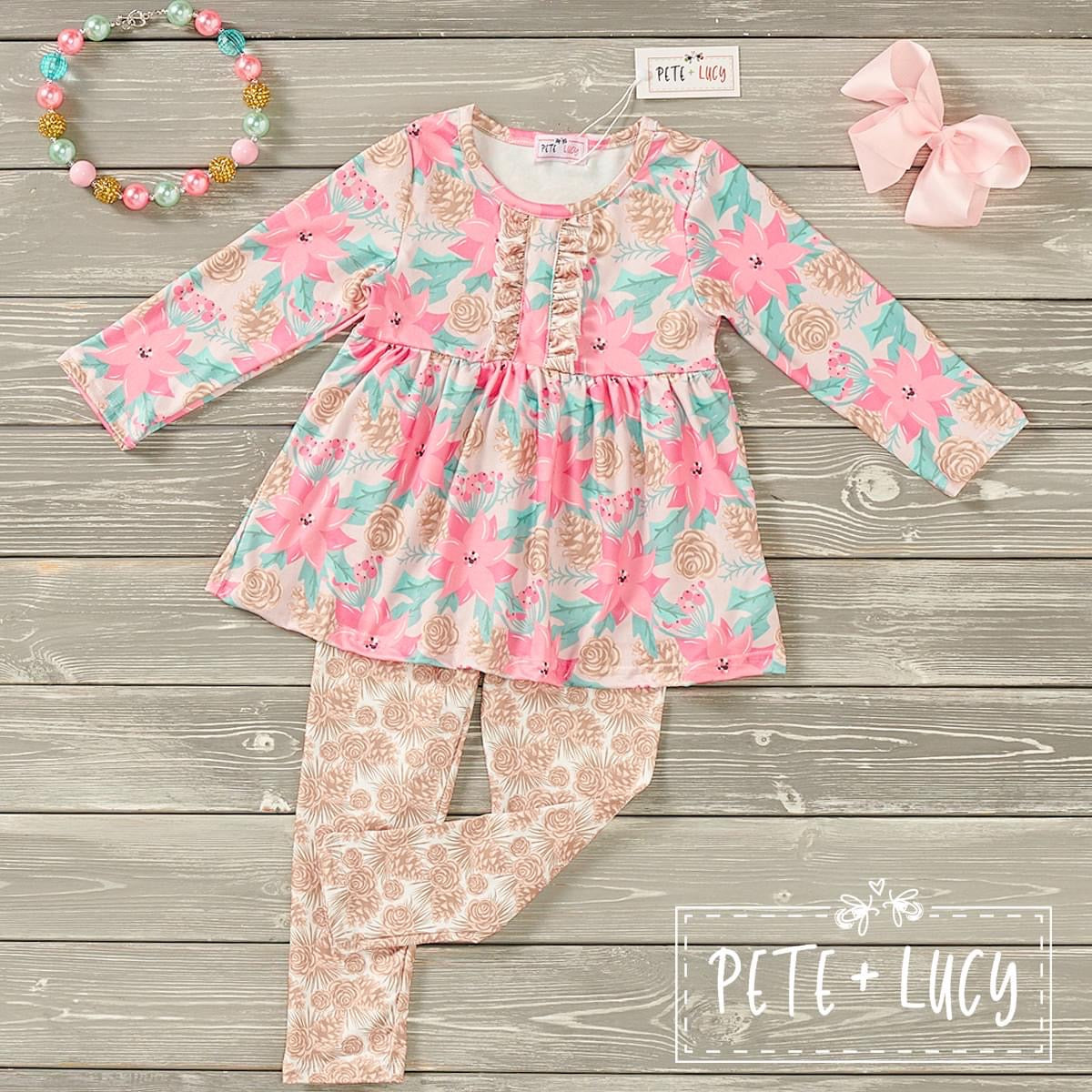 Pretty Poinsettia 2-Piece Set by Pete + Lucy