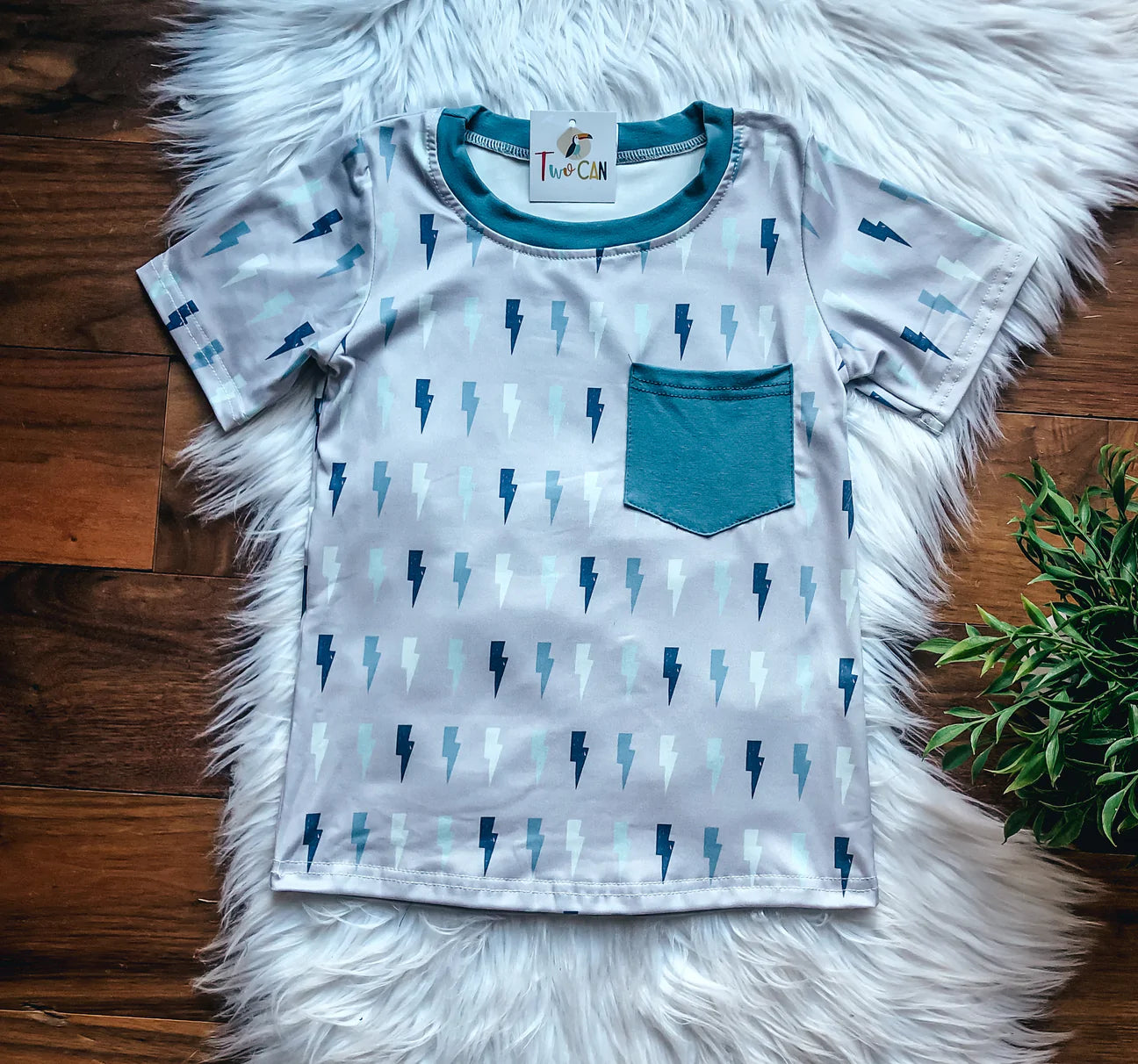 Pre-Order Blue Lightning Pocket Tee by TwoCan