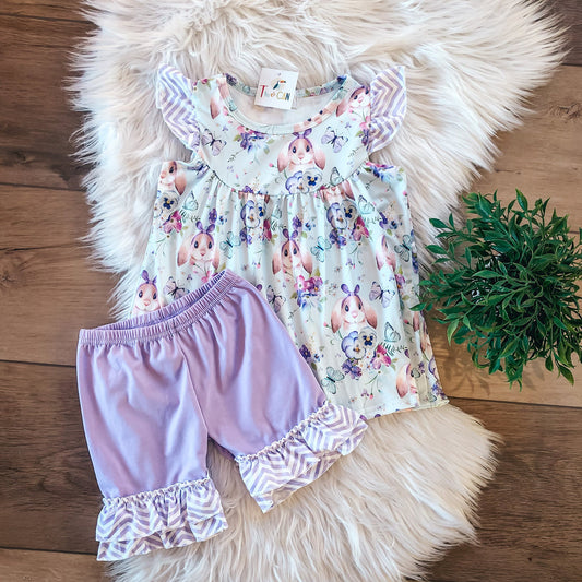 Pastel Bunny Shorts Set by TwoCan