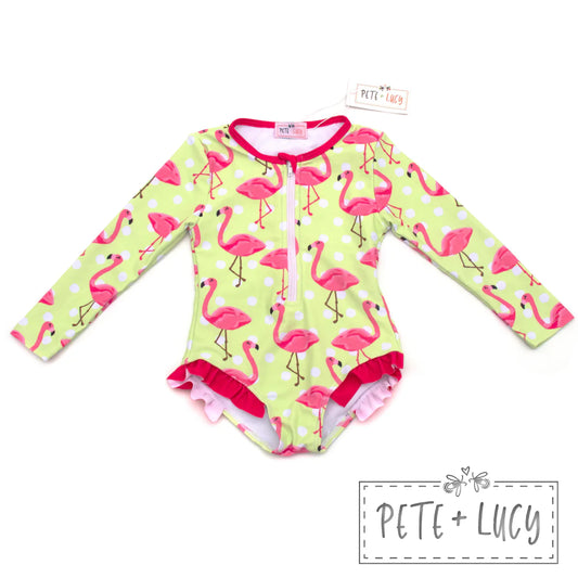 Fancy Flamingo One Piece Swimsuit by Pete + Lucy