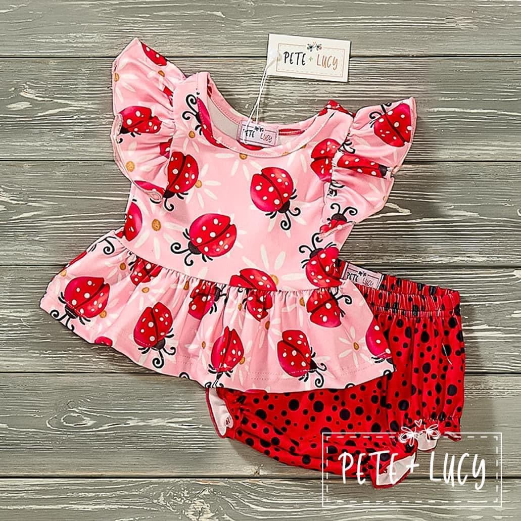 Ladybugs + Daisy Bummie Set by Pete + Lucy