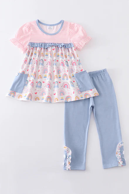 Rainbow Stripe Pant Set by HoneyDew