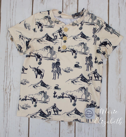 Pre-Order Western Print Boys Tee by Marie Elizabeth